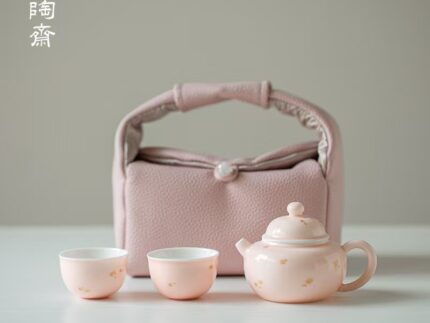 Sprinkle gold-color outdoor travel portable tea set