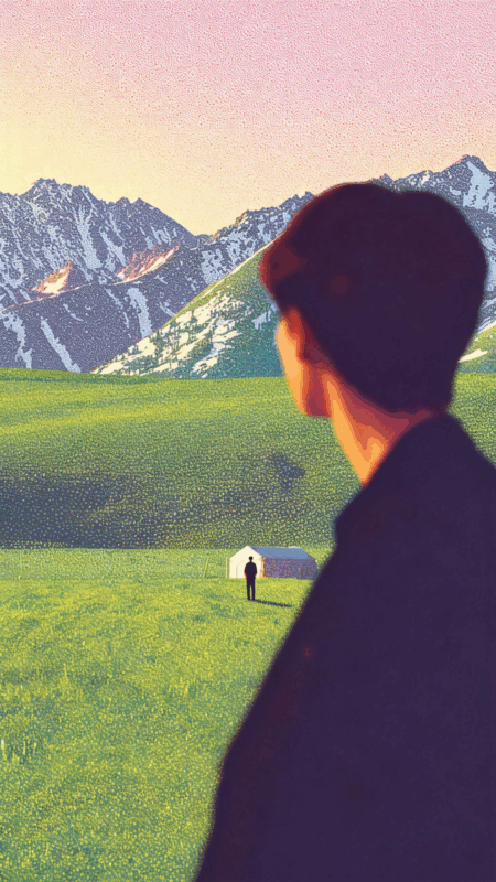 A person observing inner distance created by modern life and constant pressure