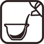 Pour hot water gently along the side of the gaiwan for gongfu brewing.