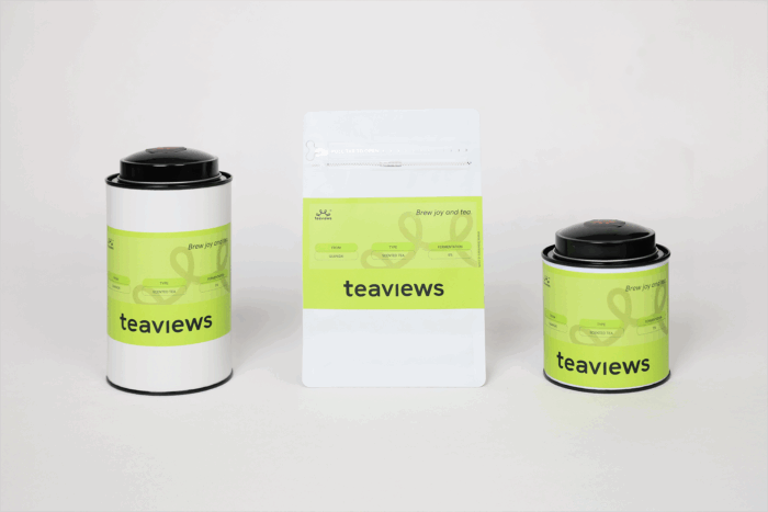 Hengxian Jasmine Tea packaging sizes showing Teaviews tea caddies and box.