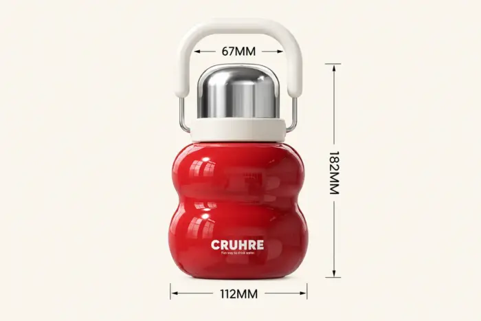 Lucky Gourd Insulated Tea Bottle – 585ml Red Travel Bottle - Image 3
